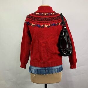 Vintage 90s Eddie Bauer Red Wool Sweater